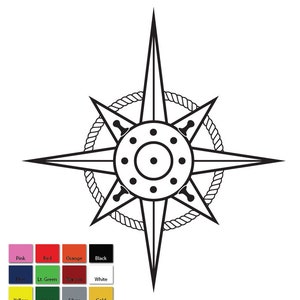 Custom Compass rose and light rope vinyl sticker