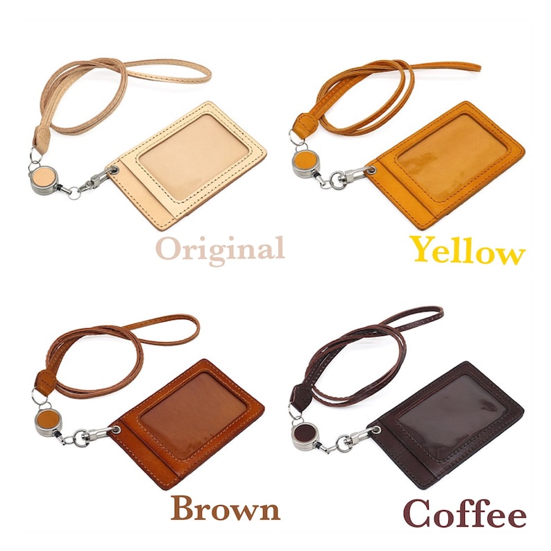 Personalisable retractable Leather ID Holder Badge Holder Etsy Hong Kong
