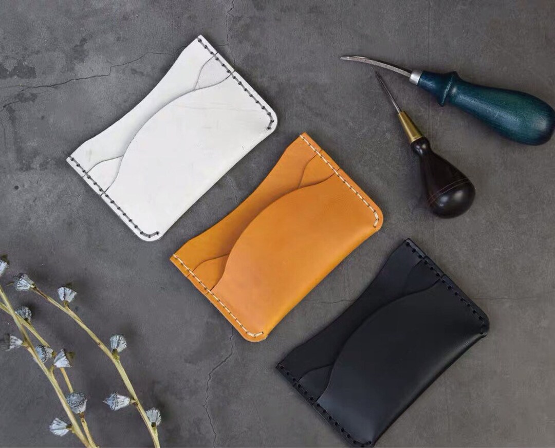 Slim Card Holder, custom leather wallet — Correa Creative LLC
