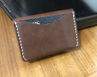Portefeuille en cuir pliant fait à la main | Portefeuille mince, Porte-cartes en cuir, Portefeuille minimaliste, Portefeuille de cartes de crédit, Fente pour 4 cartes