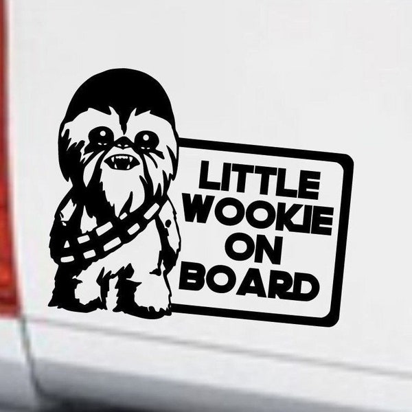 Little Wookie On Board Decal ~ Autocollant de véhicule ~ Inspiré de Star Wars ~ Bébé à bord ~ Baby Wookie ~ Vinyle permanent ~ Chewbacca