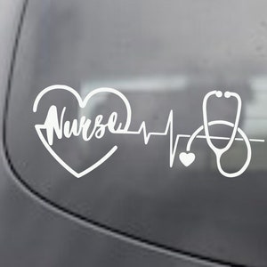 Essential Nurse Heartbeat Car Decal , Show Your Greatness! Permanent Vinyl, rjohnstondesigns