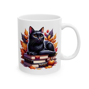 Autumn Vibes Black Cat Cozy Fall Mug - Perfect Gift for Cat Lovers, Fall Readers & Coffee Lovers Bild 3