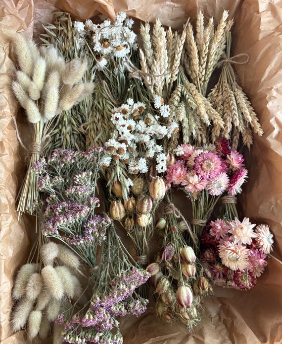 Mini-Trockenblumensträuße, Stellen Sie Ihren eigenen Strauß zusammen, Kleine natürliche Trockenblumen