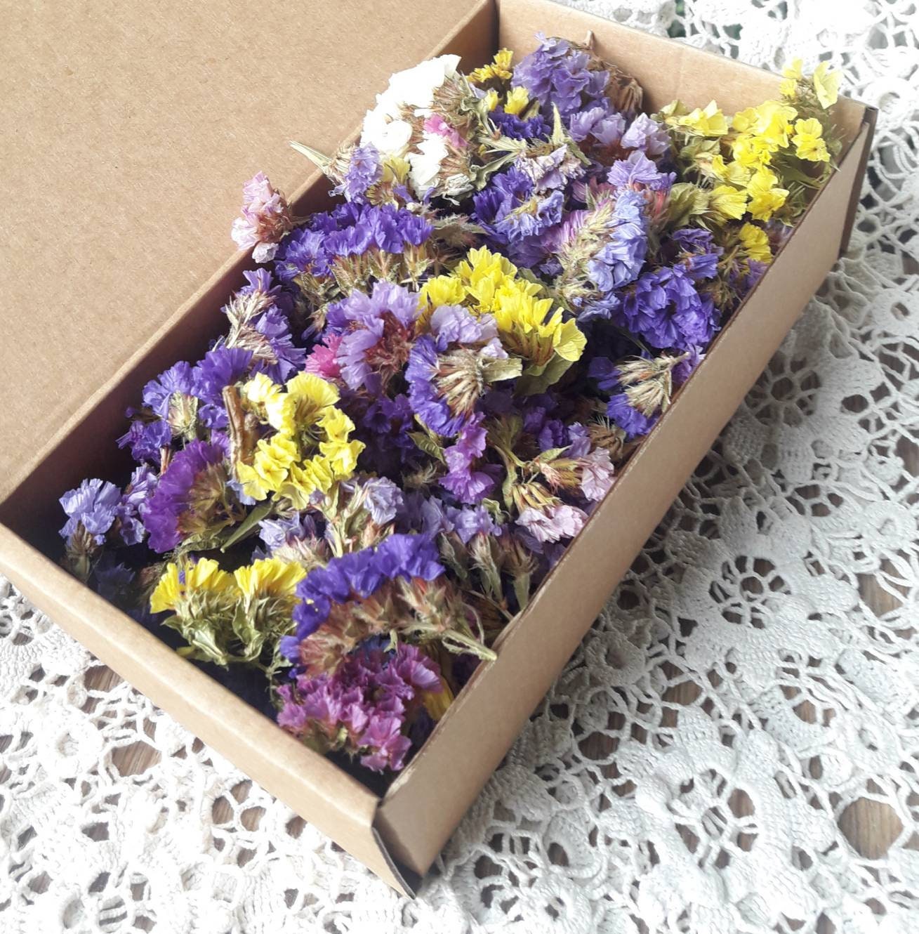 Organic Multicolor Dried Statice Flowers: Wedding Confetti, DIY Crafts