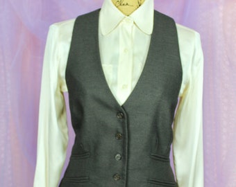 Y2Ks Georgie Dark Brown Vest, Women's Vest, Preppy Vest, Size Small