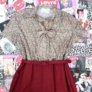 Vintage anni '60 '70 Lady Carol Petites Secretary Dress, VTG Dresses, Taglia Piccola Media