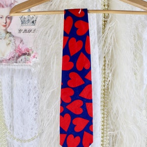 Y2ks Valentines Joe&#39;s Endless Love Tie, Valentines Mens Tie, Red/Blue, Neckwear Ties, 100% Cotton