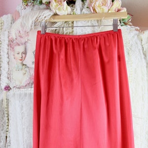 Vintage 70s Red Lingerie Midi Slip by Nordstroms, Union Label, Small Lace Trims, Vintage Classic Slips, 100% Nylon, Size Small