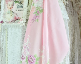 Vintage Light Pink Floral Scarf, Vintage Scarves, Pastels, Head Scarves, Handbag Scarves, Gifts