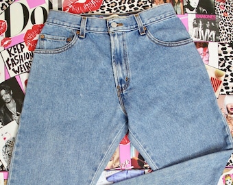 Y2Ks Levi Strauss 517s Bootcut Jeans, Unisex, High Waist, Medium Wash, Zipper Closure, 100% Cotton, Waist 28"