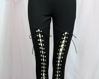 Lace up Leggings - Etsy