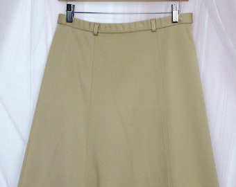 Vintage 70's 80's Koret Beige Aline Skirt, Office Skirts,Secretary Skirt