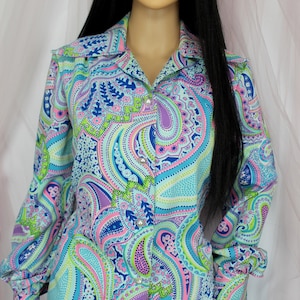 Vintage 70er Jahre Muster Button Down