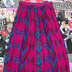 Vintage Liz Claiborne Colorful Print Pleated Skirt, Size Small