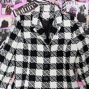 Beautiful Black/White Preppy Blazer, Jacket, Winter Blazer, women&#39;s Blazer, Office Blazer, Size 8
