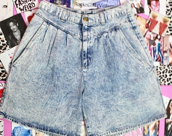 Vintage 80s Avon Fashions Denim Shorts, High Rise, VTG Summer Shorts, 80s Bermuda Shorts, Size 29"