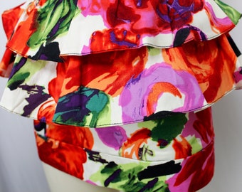 Y2ks Floral Mini Skirt, Ruffle Floral Print Skirt, Mini Skirts, Size Medium