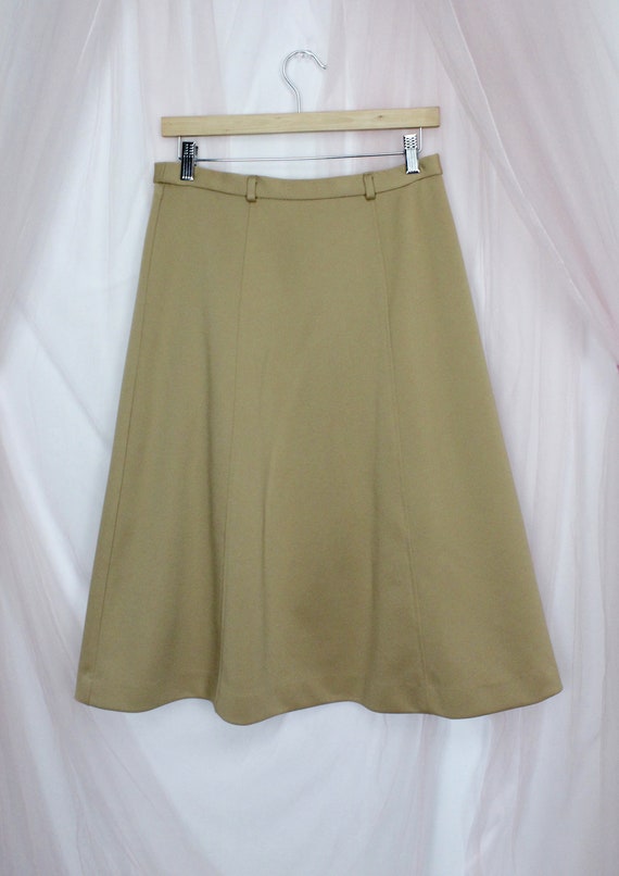 Vintage 70's 80's Koret Beige Aline Skirt, Office… - image 2