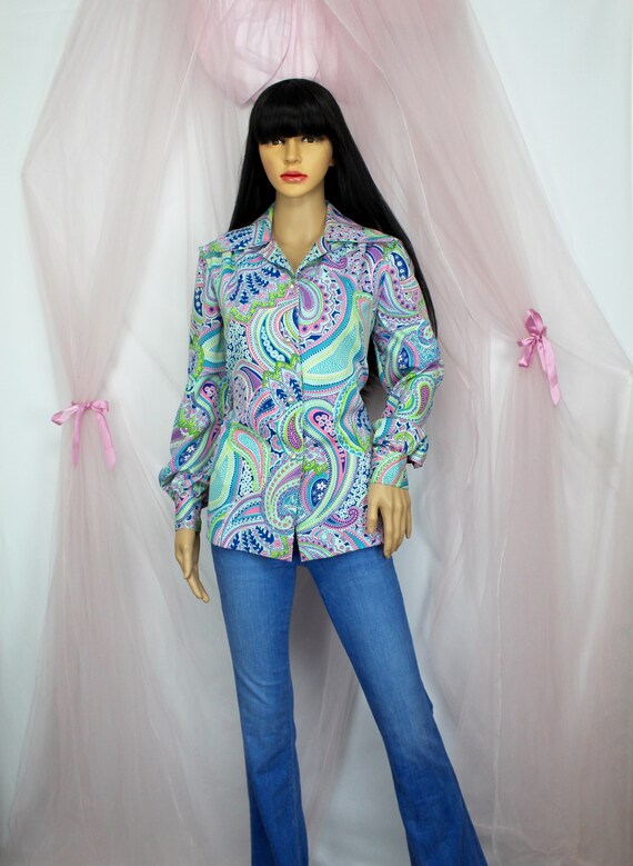 Vintage 70's Pattern Button Down - image 2