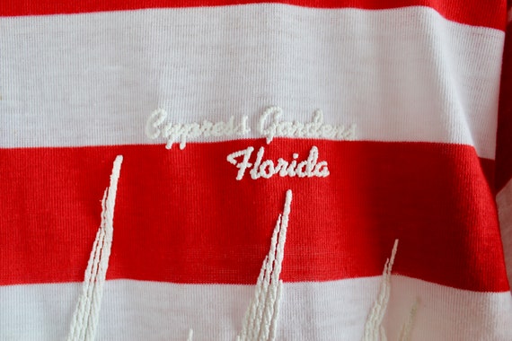 Vintage 80s Striped Cypress Gardens Florida Knit … - image 6