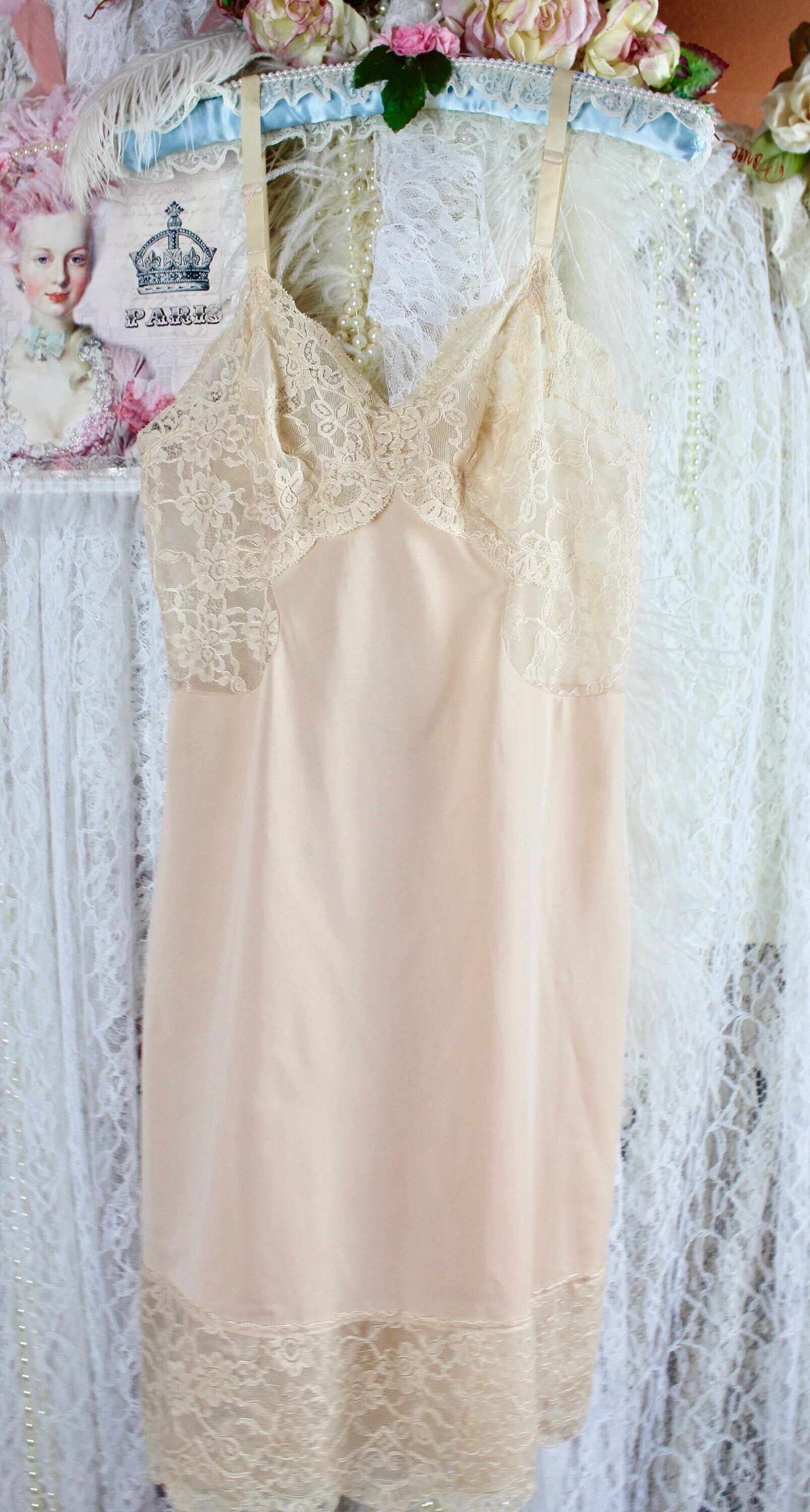 Slip Vintage Gossard Artemis Taille 34 (nude/rose) - Neuf Sans étiquette, Bretelles Ajustables En Nylon