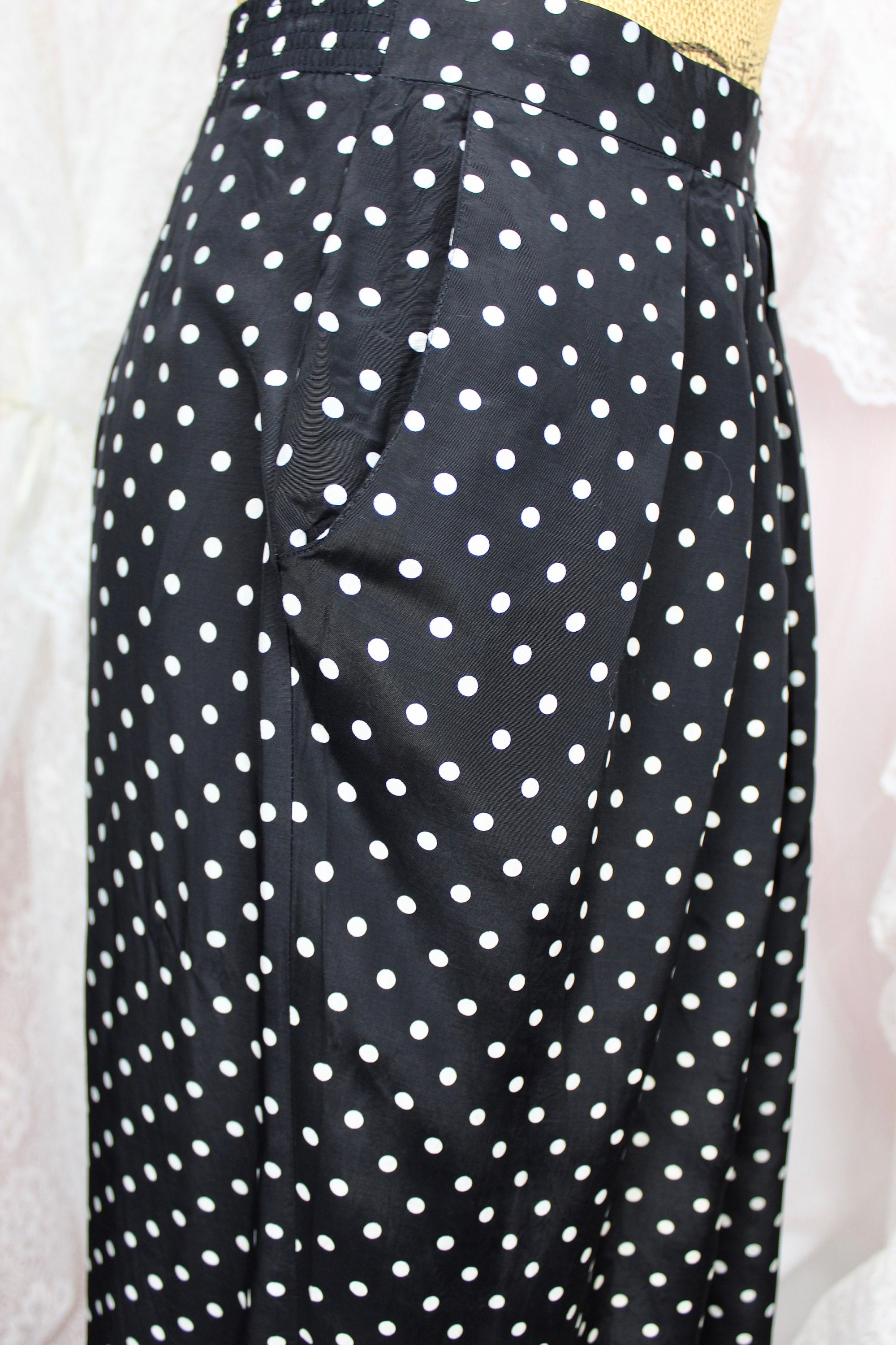 スカート RONRON DOT PATTERN BANDING KNIT LONG SKIRT BLACK WHITE DOT R DOT PATTERN BANDING KNIT LONG SKIRT BLACK WHITE DOT - RONRON