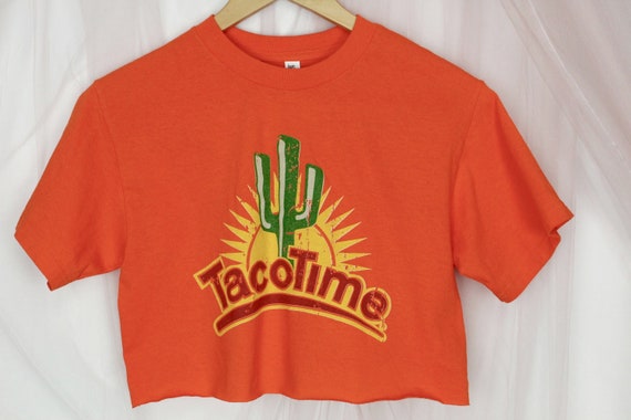 Orange Cut Off Taco Time T-shirt - image 1