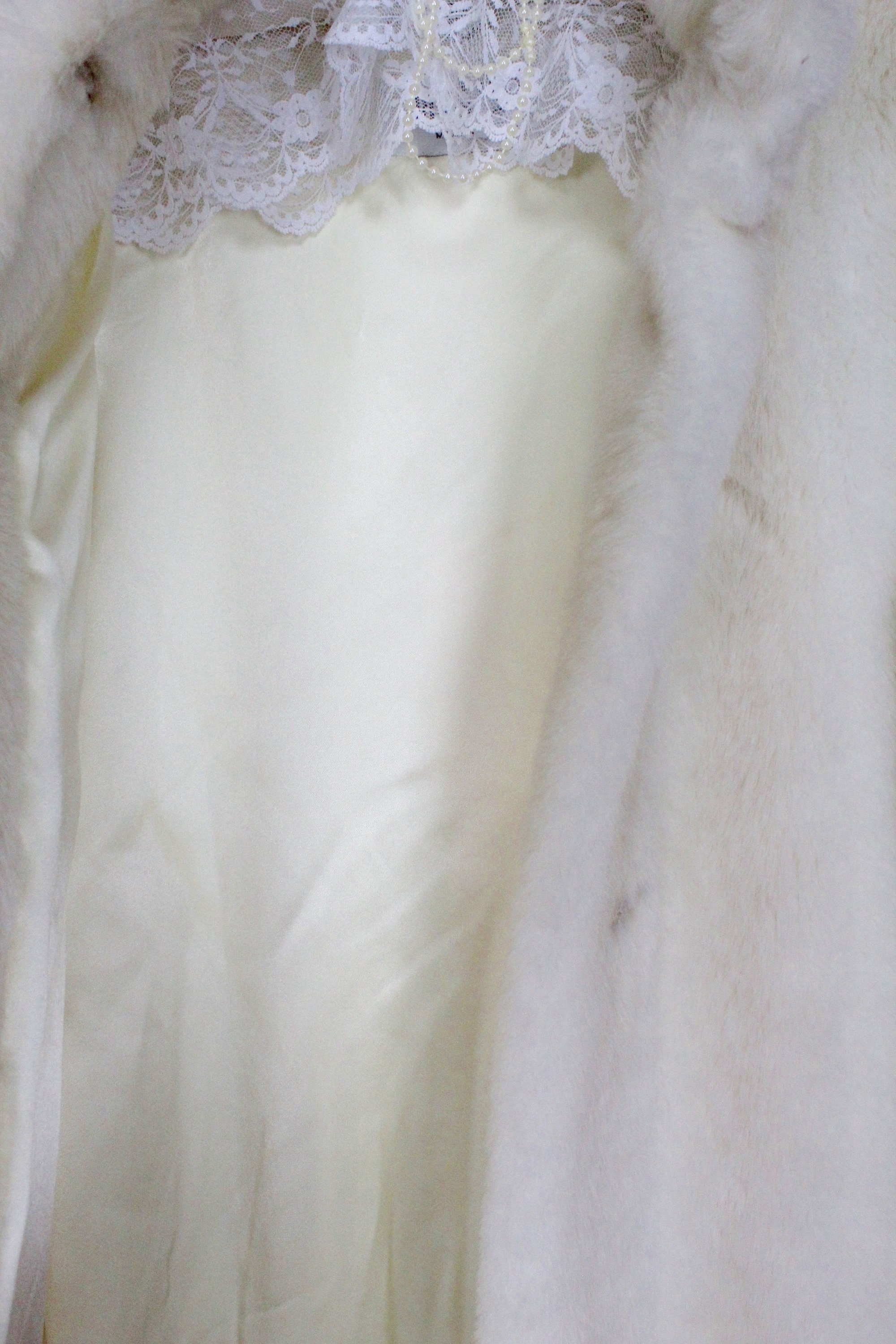 70's/80's Cream Faux Fur Coat