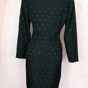 Vintage 80s 90s Black Polka Dot Dress, Mod Polka Dot Dress, Pinup Dress, Size Medium image 4