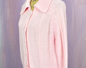 トップス Vintage cottonknit cardigan 70s Vtg 70's Cardigan | Vintage Cotton Crocheted Sweater | Semi Sheer