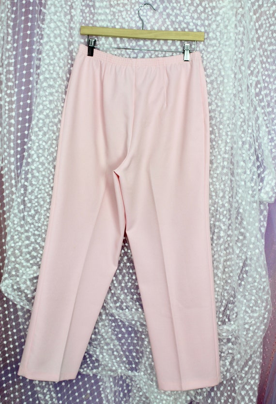 Vintage 70s Baby Pink Trousers, High Waisted, Car… - image 6