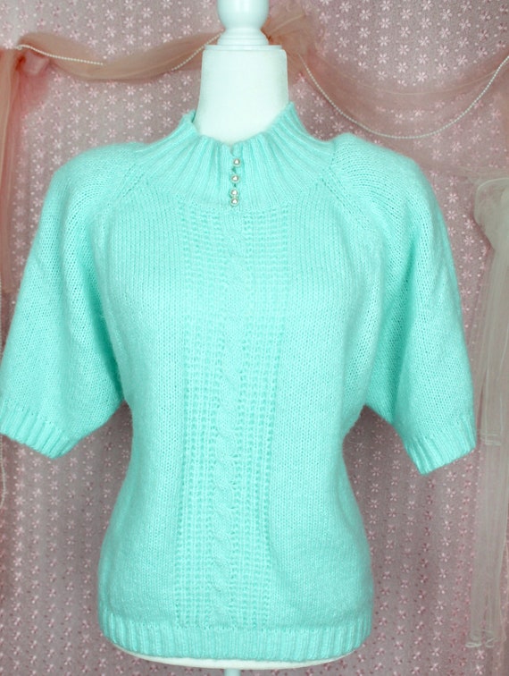 Vintage 90s High Neck Sweater Top, Vintage Knit S… - image 1