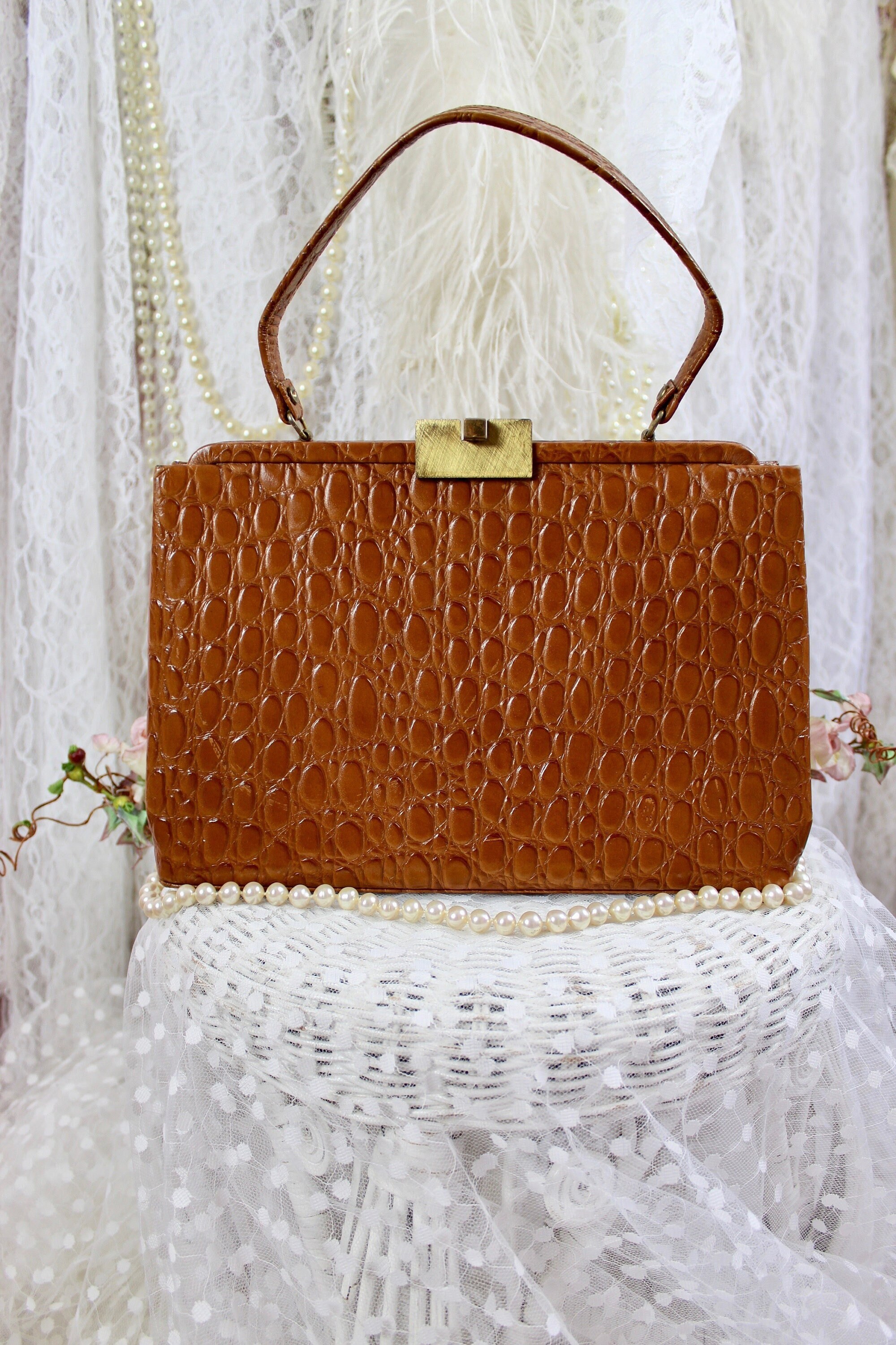 Vtg Caramel Purse - Etsy