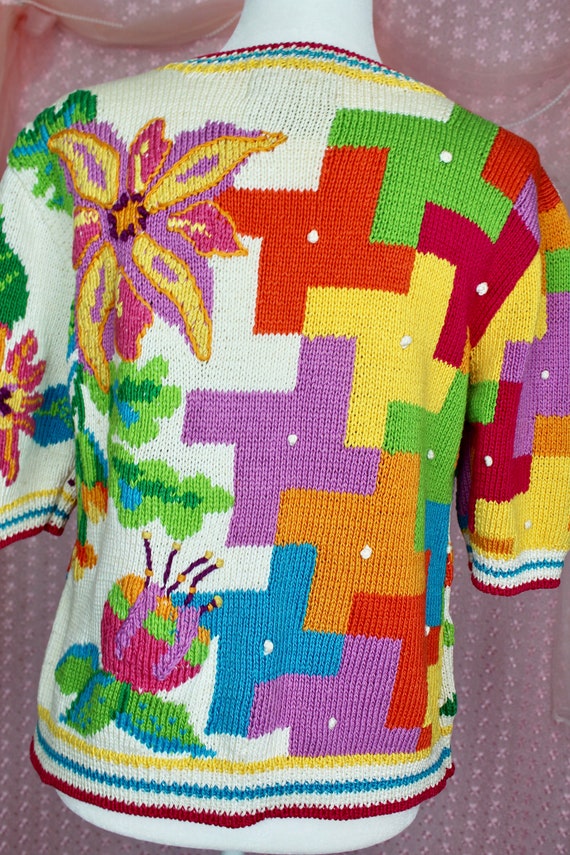 Vintage 90s Berek Colorful Sweater,Mod Sweater,Ab… - image 4