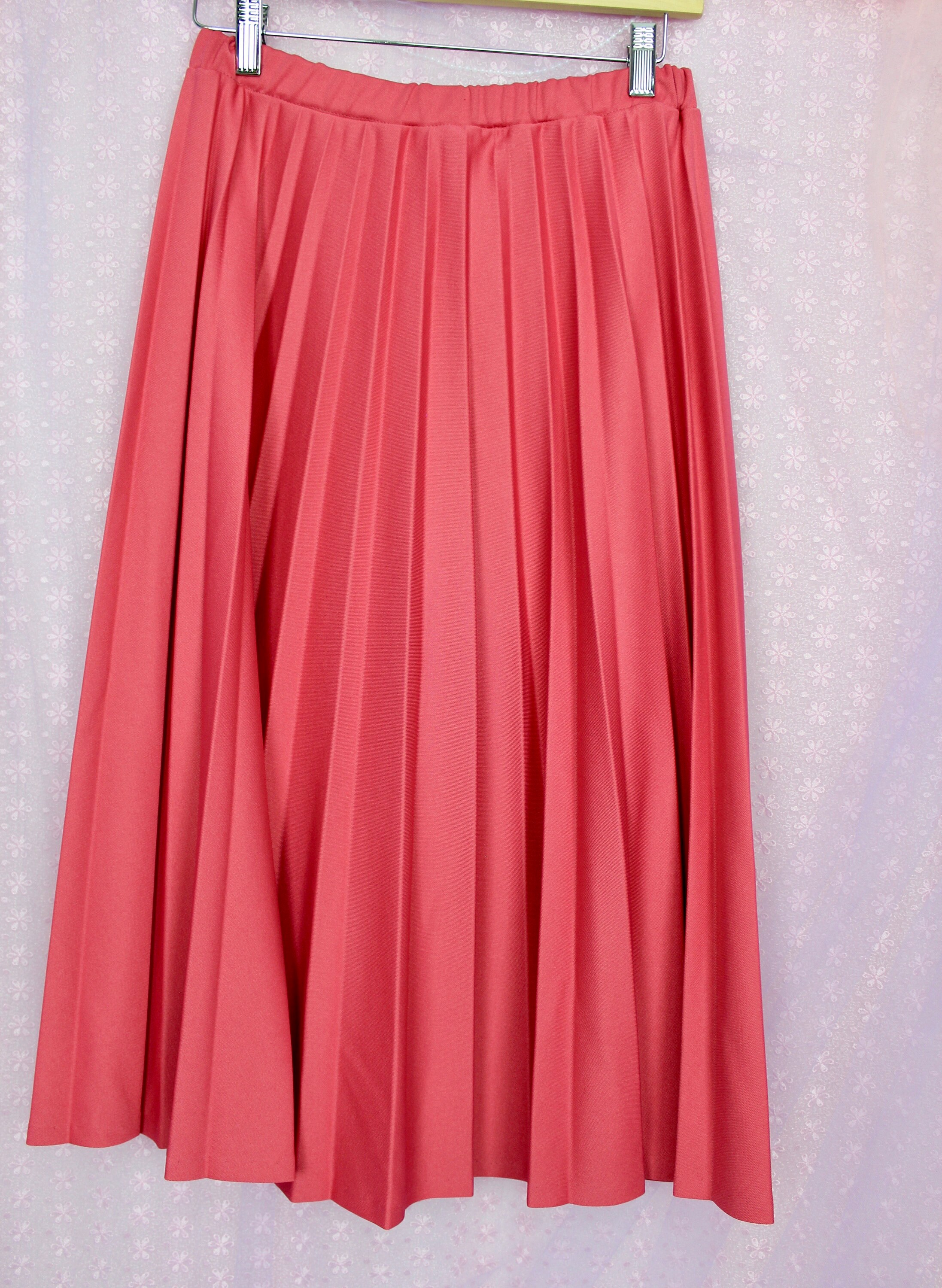Jupe Midi Vintage Taille 10 Orange Pastel - Taille Haute, Ligne A, Rétro
