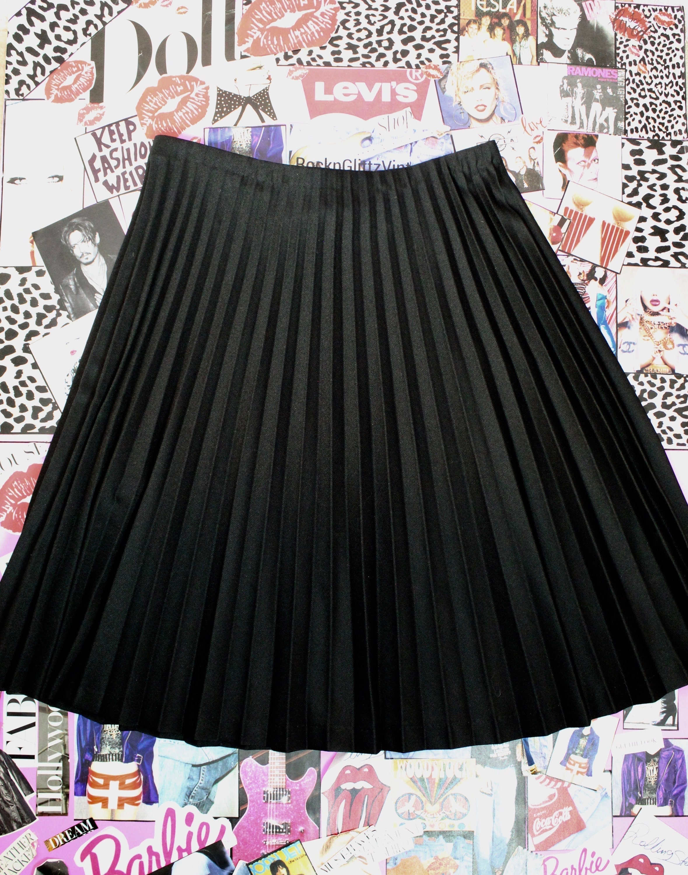 LOUIS VUITTON Pleated skirt black Rayon/polyester Women