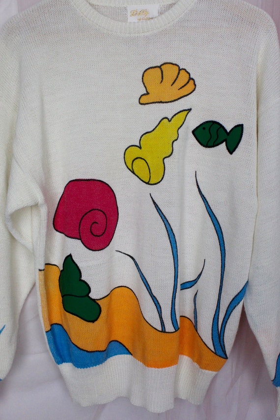 Vintage 90's Cute Colorful Under the Sea Sweater - image 6