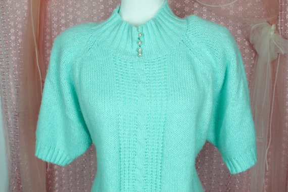 Vintage 90s High Neck Sweater Top, Vintage Knit S… - image 3