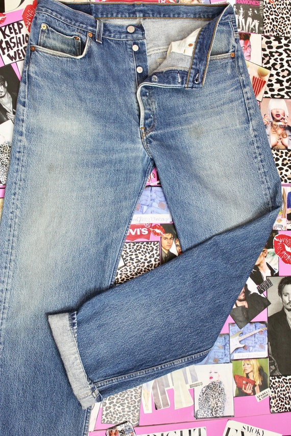 Vintage 90s Levi Strauss 501xx Denim Jeans, Button
