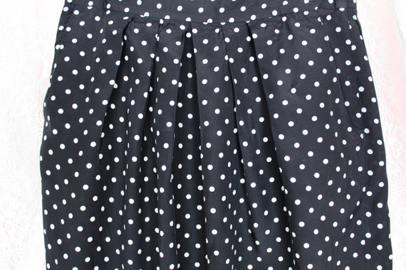 Vintage 90s Polka Dot Skirt, Black & White Polka … - image 7