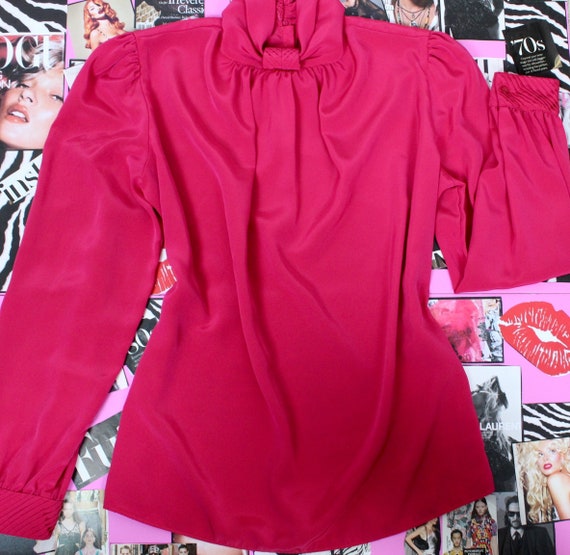 High neck pink blouse outlet