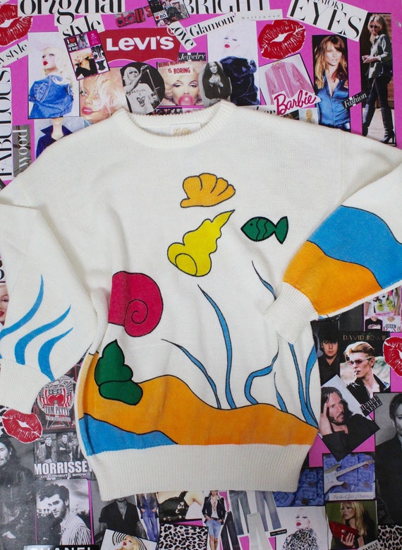 Vintage 90's Cute Colorful Under the Sea Sweater - image 3