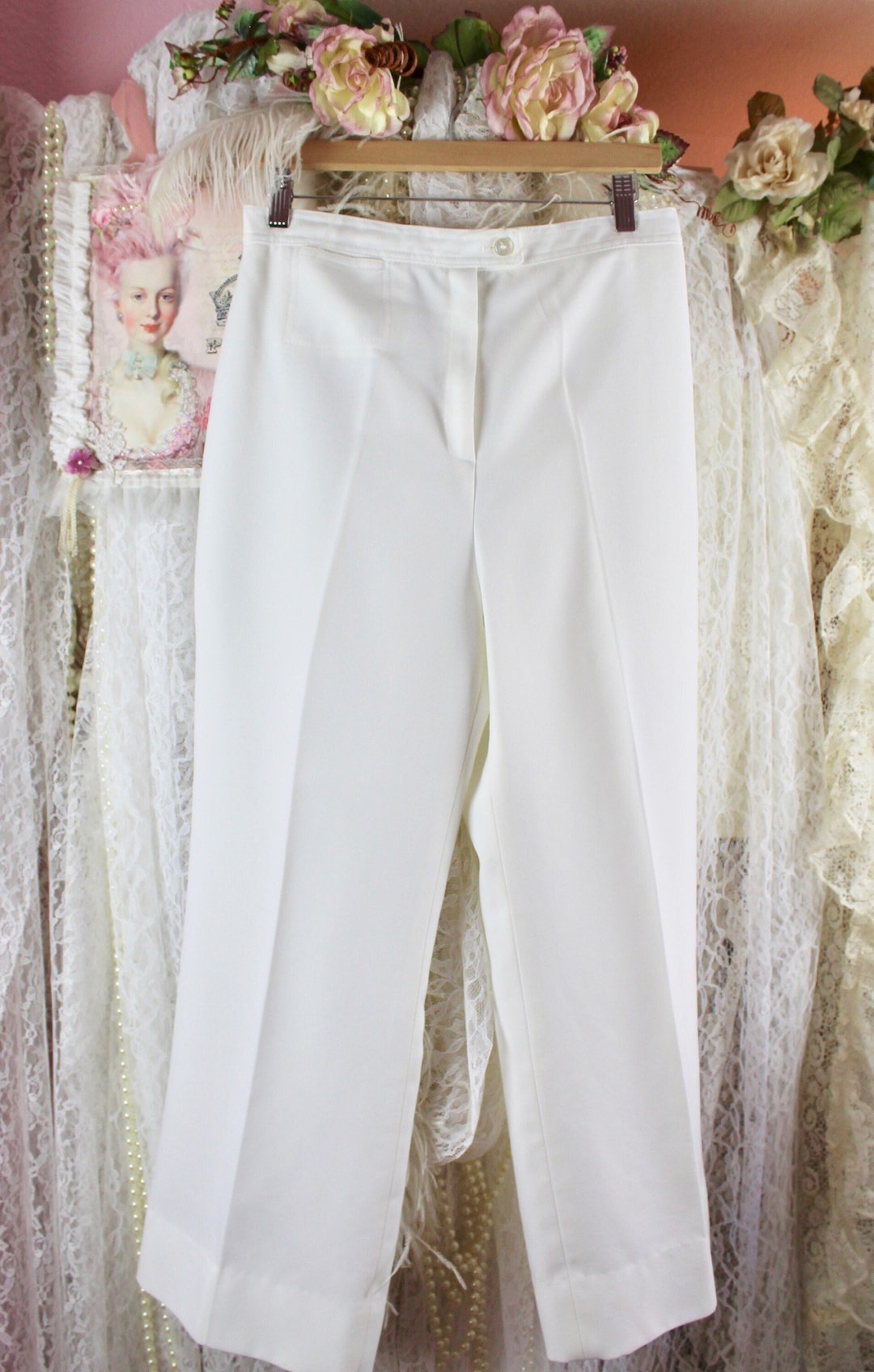 Women Classic Stylish White Trousers