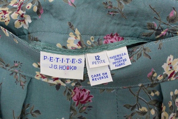 Vintage Petites J.G. Hook Floral Pleated Skirt - image 5