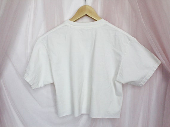 90's Cropped T-Shirt/New York City, Faded Cropped… - image 4