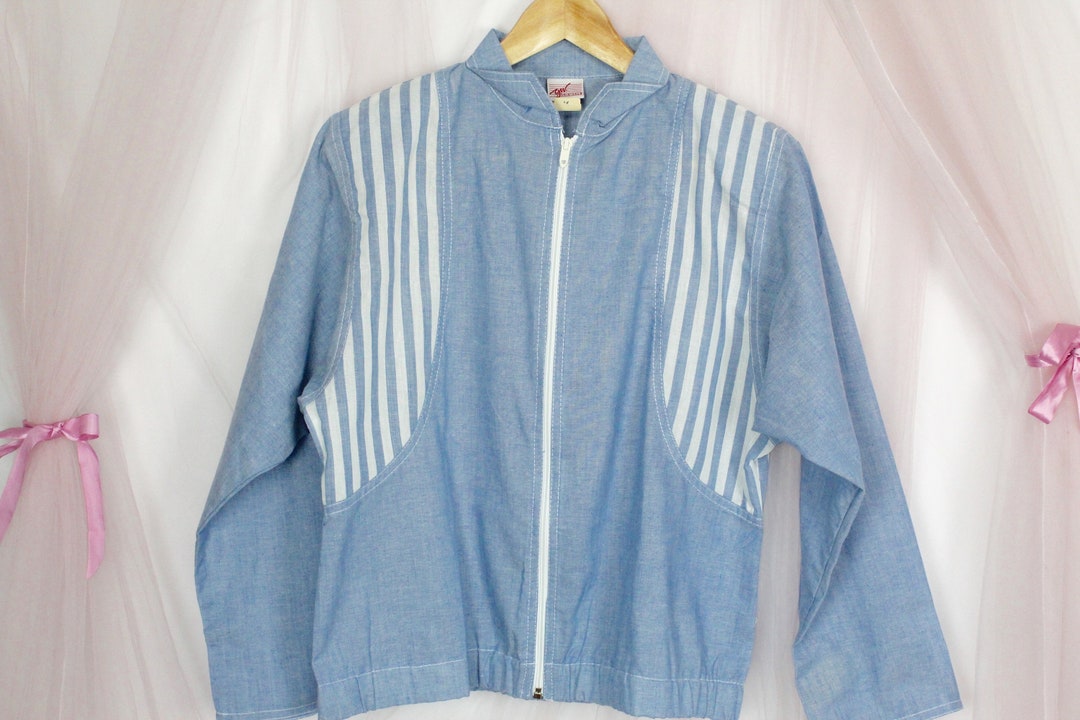 雰囲気◎ 50's~ vintage 短丈 Cotton Stripe JKT Vintage 60s Hooded Tapestry Stripe Coat – Extra Small/Small