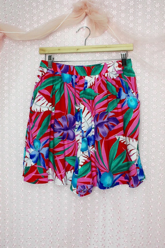 Vintage 90s Tropical Shorts, Women's Shorts, Plan… - image 3