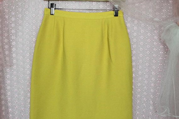 Vintage 90's Yellow Pencil Skirt,Size Small - image 3