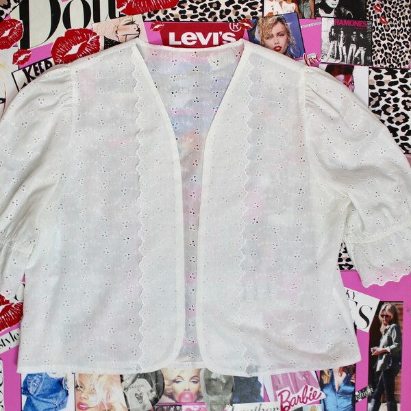 White Eyelet Jacket Etsy
